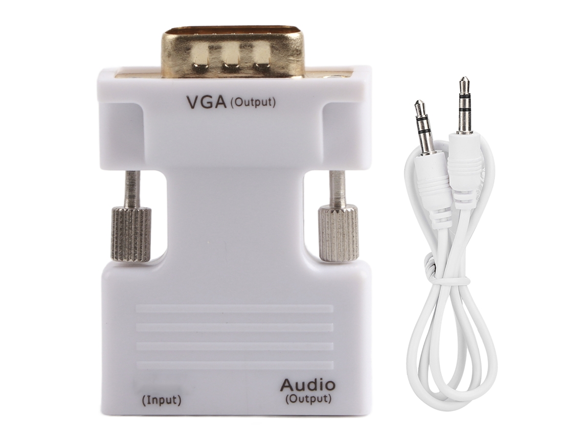 Convertidor Hdmi A Vga Con Audio, Adaptador Hd 1080p Para Pc, Portátil Y Tv Con Cable De 3,5 Mm