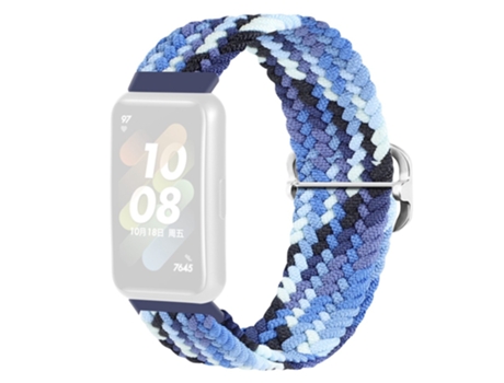 Correa de tela tejida hebilla trenzada para Huawei Band 7 - azul colorido