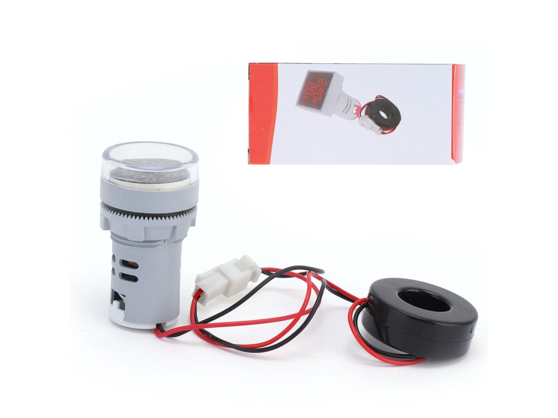 Indicador Luminoso Universal De Corriente Con 2 Pantallas Redondas 60~500v Ca Ad16-22dva Blanco