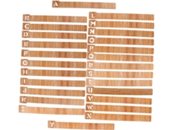 Juego de 26 marcapáginas de madera con el alfabeto, portátiles y versátiles para niños y niñas. SFUSHOS