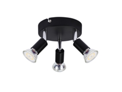 Techo de 3 Puntos Gu10 Metal Negro Ajustable Estilo Industrial para Interior Pasillo Cocina Salón Dormitorio Comedor NETTLIFE