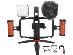 Soporte Para Smartphone Con Doble Empuñadura Para Grabación De Vídeo, Videoblogs Y Filmación. Funda Estabilizadora Para Teléfono Con Micrófono.