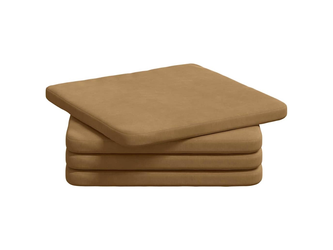 Cojines Para Asiento 4 Uds Marrón 40 X 40 X 3 Cm Terciopelo