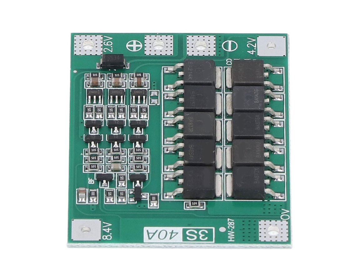 TRUYUETY Placa de Protección para Batería 3S 40A Módulo de Carga Equilibrada para Células 18650 12,6V-13,6V