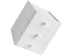 Caja De Almacenamiento De Plástico Blanco De Tres Niveles Y Gran Capacidad Con Diseño Sencillo.
