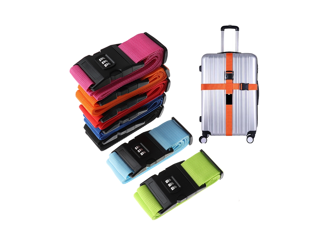 Correa De Nailon Ajustable Para Equipaje (roja), Hebilla Para Maleta, Accesorios De Viaje