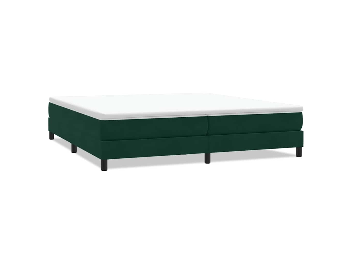 Maison Exclusive - Cama Box Spring Sin Colchón Verde Oscuro Terciopelo 200x210 Cm