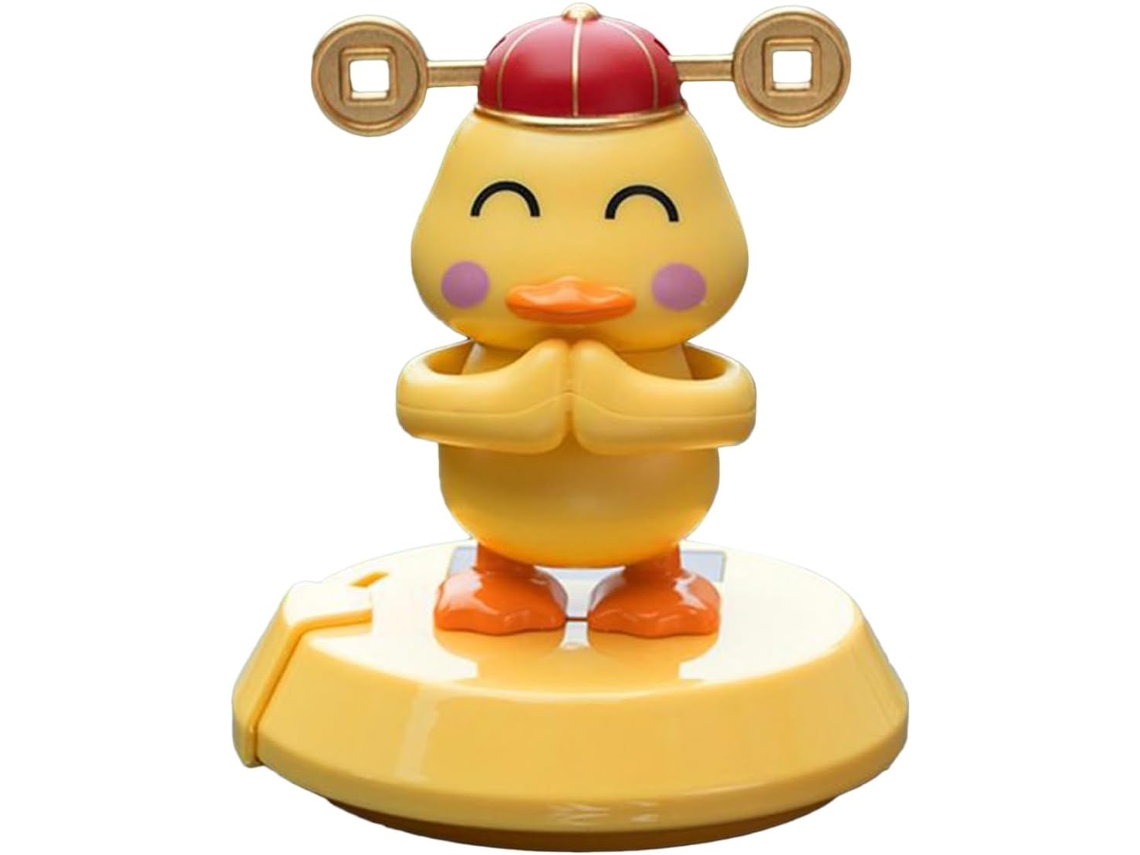 Figuritas Solares Danzantes, Decoración De Salpicadero De Coche Con Pato Amarillo, Coche Que Se Balancea