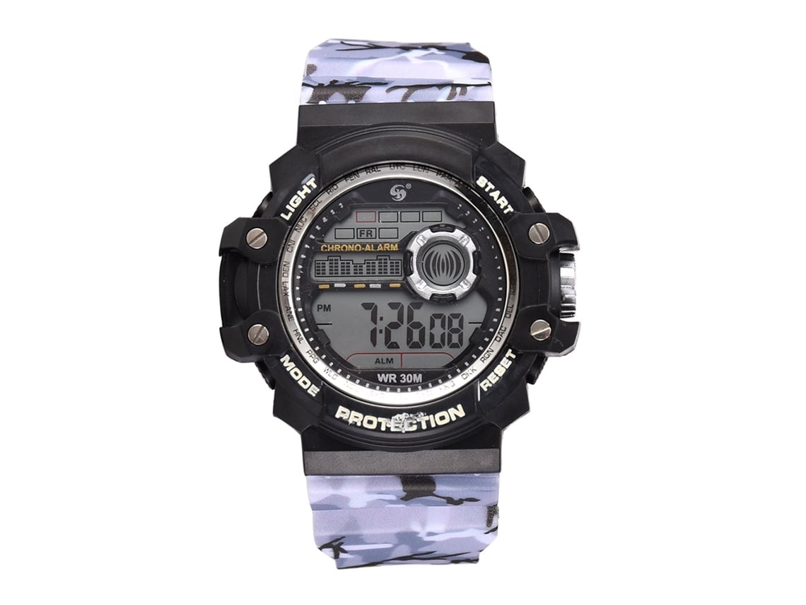 Reloj De Pulsera Electrónico Informal Para Hombre Con Correa De Silicona, Resistente Al Agua, Blanco.