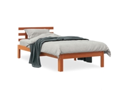 Maison Exclusive - Cama Sin Colchón Madera Maciza De Pino Marrón Cera 100x200 Cm