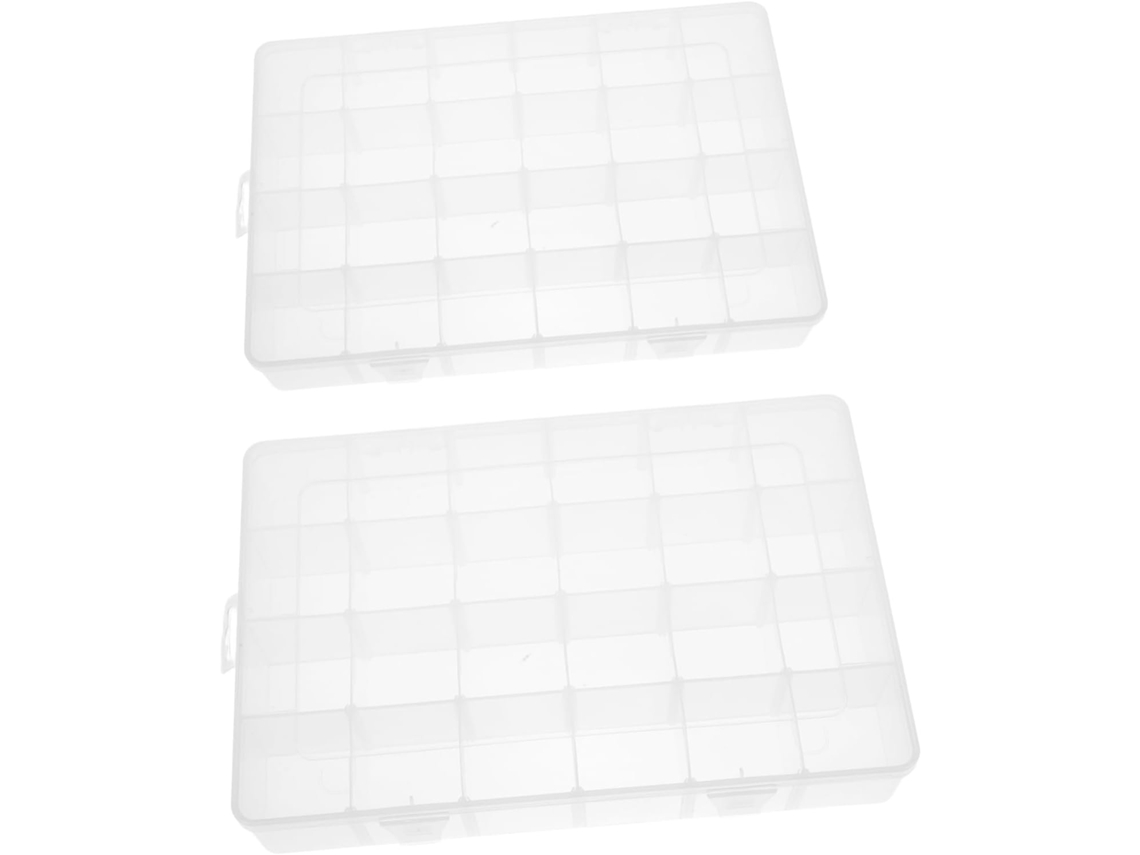 Caja De Almacenamiento Transparente De 2 Piezas Nuobesty Con Compartimentos Extraíbles Para Joyas Y Artículos De Hobby.