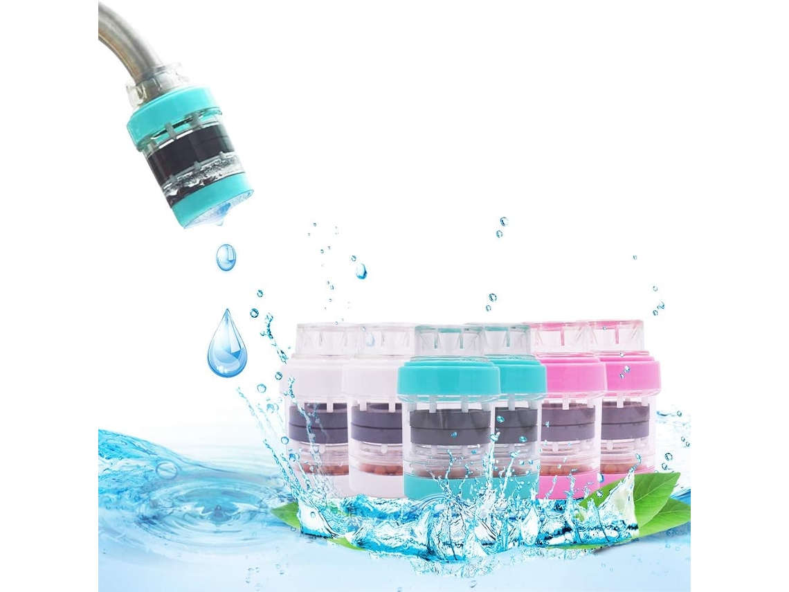 Mini Filtro De Agua Para Grifo, Fácil De Instalar Y Desmontable Para Limpieza Y Reutilización. Carbón Activado Con Notable Efecto De Decloración Para