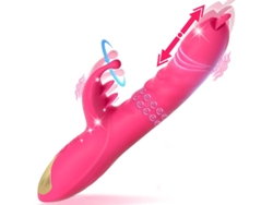 Vibrador De Masaje Telescpico Para Lamer La Lengua De Mltiples Frecuencias Para Mujeres (rojo Rosa)