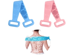 2 Cepillos Costas De Silicona Azul/rosa, Dos Lados, Elimina Células Muertas