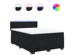 Maison Exclusive - Cama Box Spring Con Colchón Terciopelo Negro 140x200 Cm