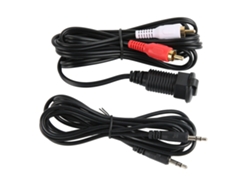Cable auxiliar de 3,5 mm para montaje en panel (2 m/6,56 pies) a cable de montaje empotrado de 3 RCA para coche, barco y motocicleta.