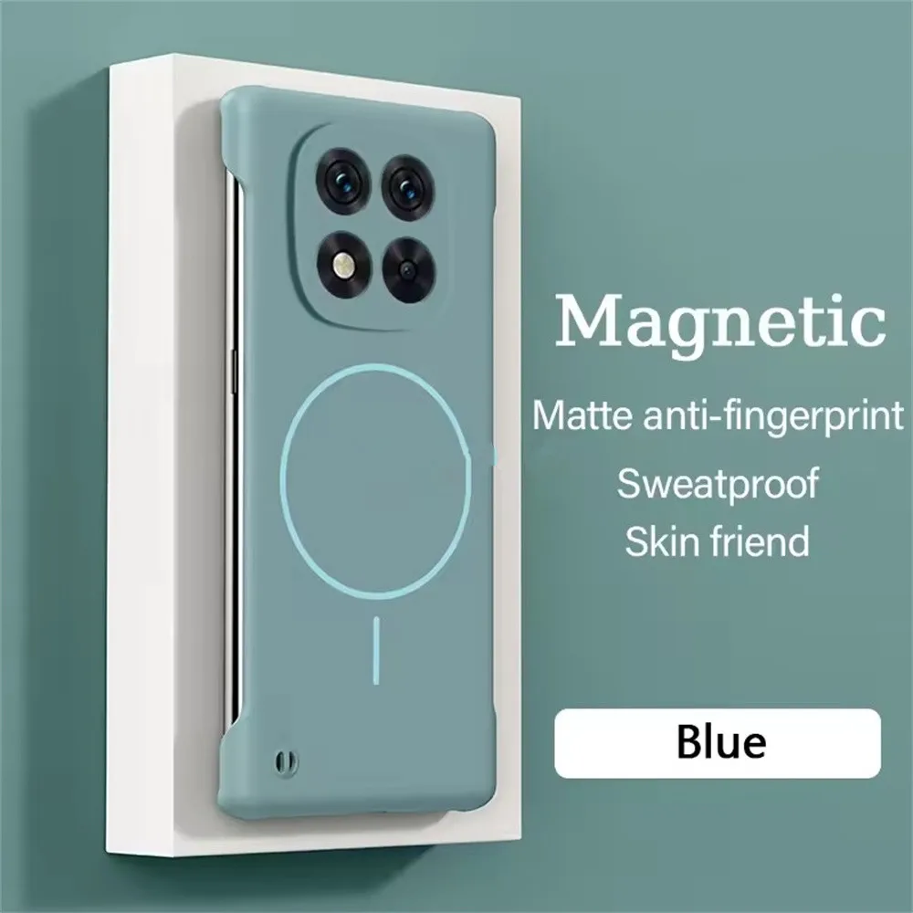 (azul, Redmi Note 14 5g (global)) Funda Magnética Sin Marco Con Bobina Fina, Funda Protectora Ultradelgada Y Respetuosa Con La Piel.