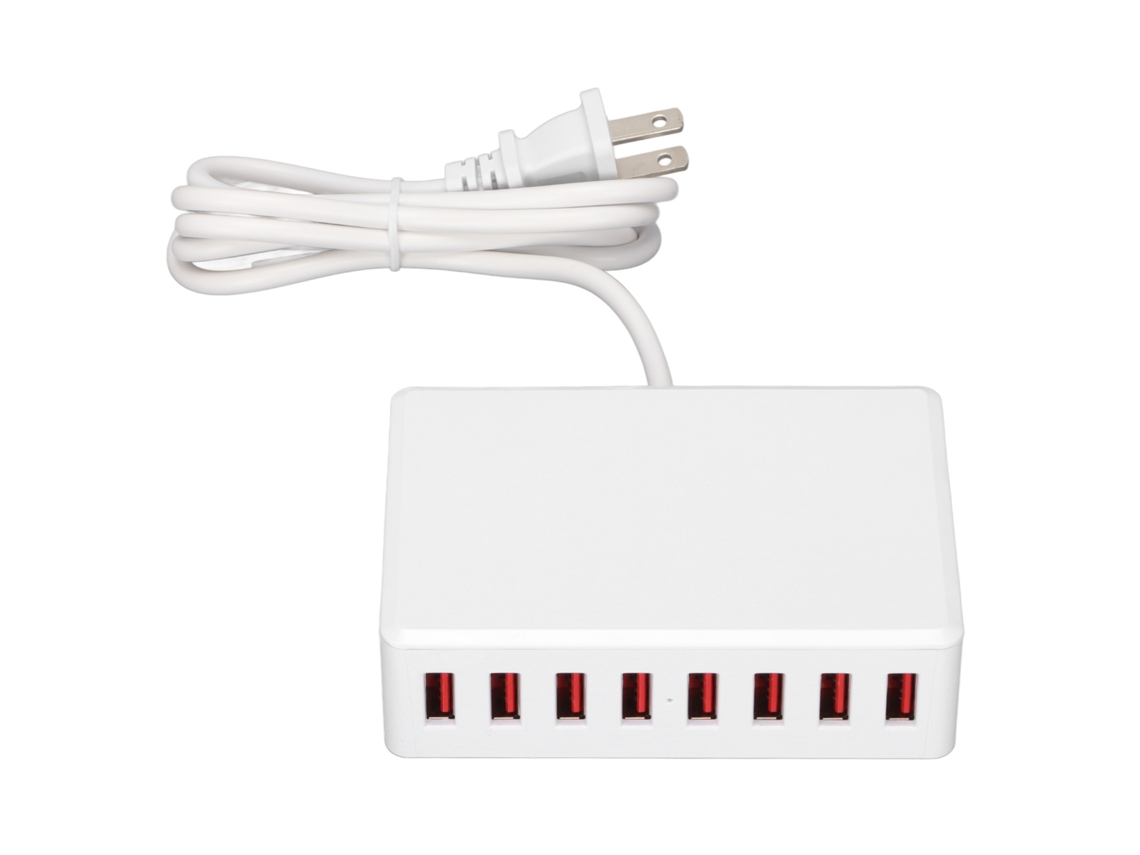 Carregador Usb Multi Com 8 Portas Estação De Carregamento Desktop Universal Adaptador De Viagem 100‑240v 50w