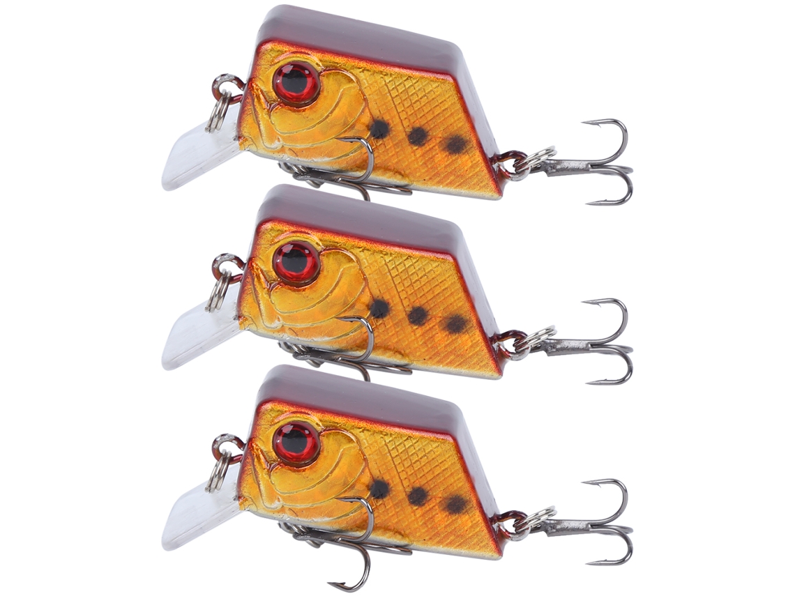 3 Mini Cubos Señuelos De Pesca Artificiales Con Anzuelos Afilados 5 Herramienta De Pesca