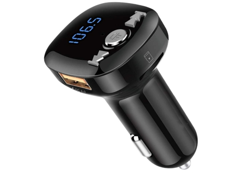 Transmisor FM Bluetooth, adaptador de radio para automóvil Bluetooth V5.0, USB dual y carga rápida QC3.0, compatible con unidad USB y tarjeta TF CH...