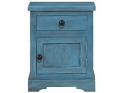 Mesita de noche de madera de mango 40x30x50 cm Azul MAISON EXCLUSIVE