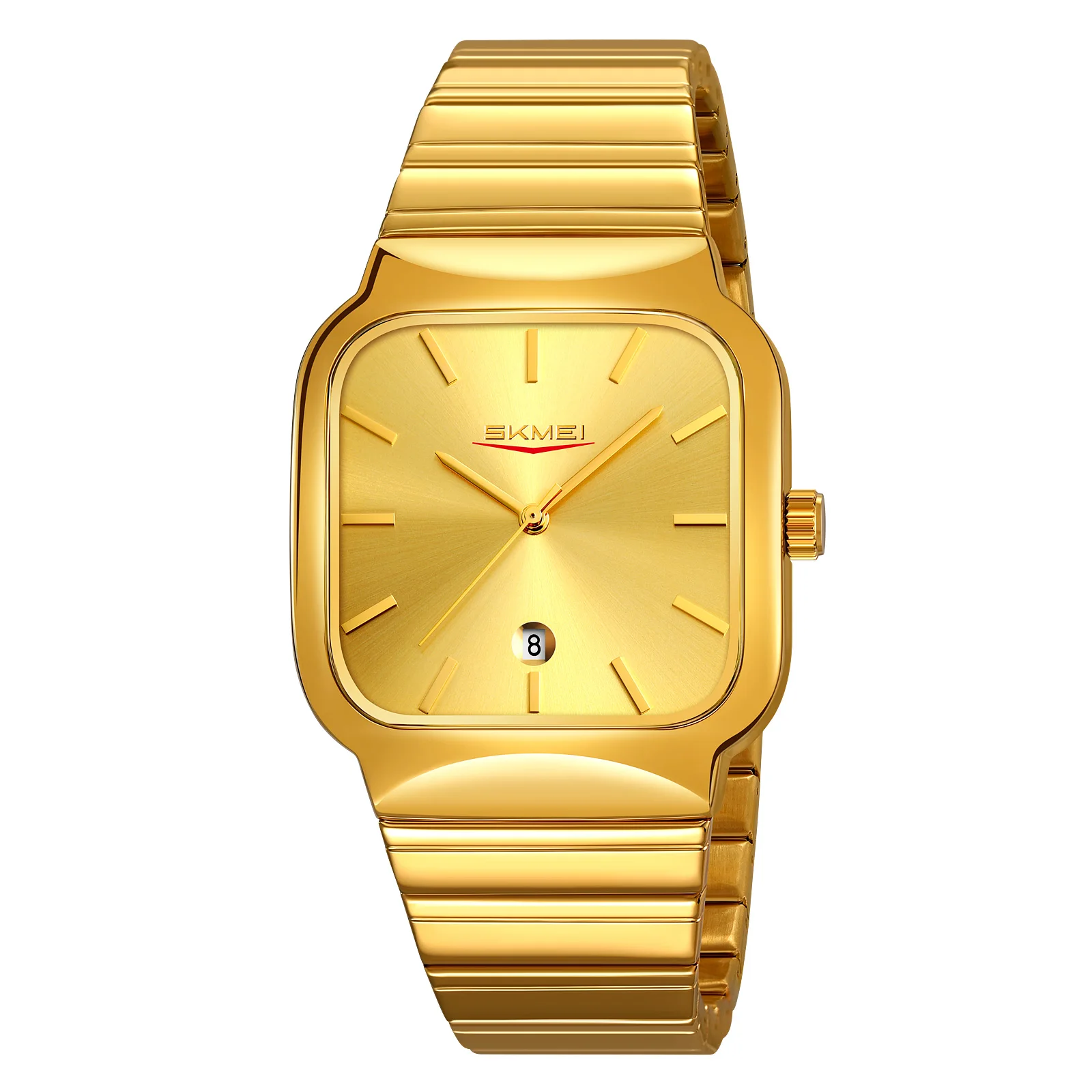 (oro) Reloj De Pulsera Redondo Resistente Al Agua, Reloj De Cuarzo Para Hombre Con Indicador De Fecha Y Día.
