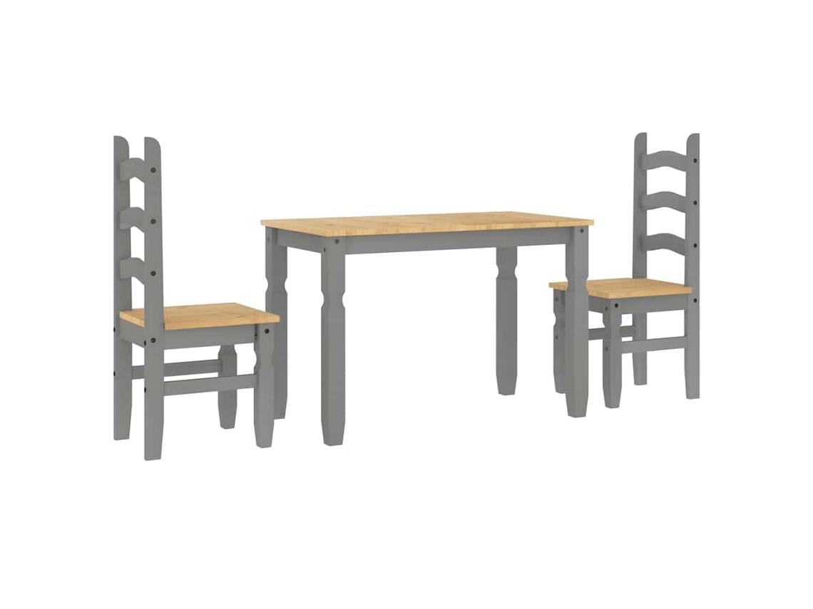 Conjunto 3 De Comedor VIDAXL Gris Madera de pino