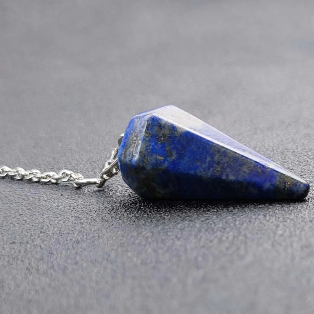 Colgante Hexagonal De Cristal Natural (lapislázuli)
