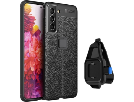 Funda + Soporte de Cintura Samsung S21 FE Rugged Leather Negro