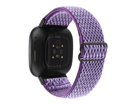 Correa de nailon ajustable patrón de ondas para Fitbit Versa 3/Versa Sense - purpúreo