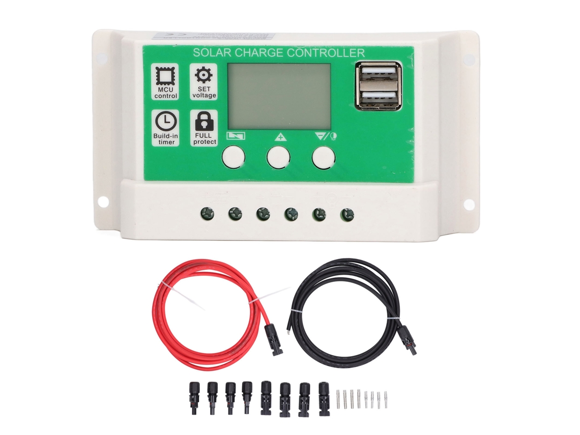 Controlador Solar Pwm De 12v/24v Y 10a Con Dos Puertos Usb E Identificación Automática.