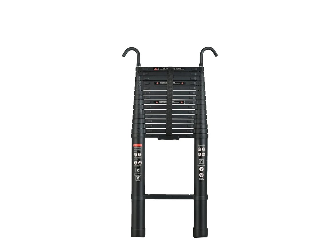 Escalera telescópica de aleación de aluminio, capacidad de carga de 150 kg, 6,2 m (20,3 pies)