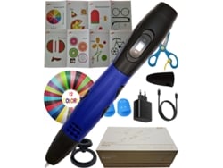 Bolígrafo 3D Caelluma® para niños con filamento PLA, kit creativo con 12 colores y accesorios, modelo ligero 2025, color azul oscuro