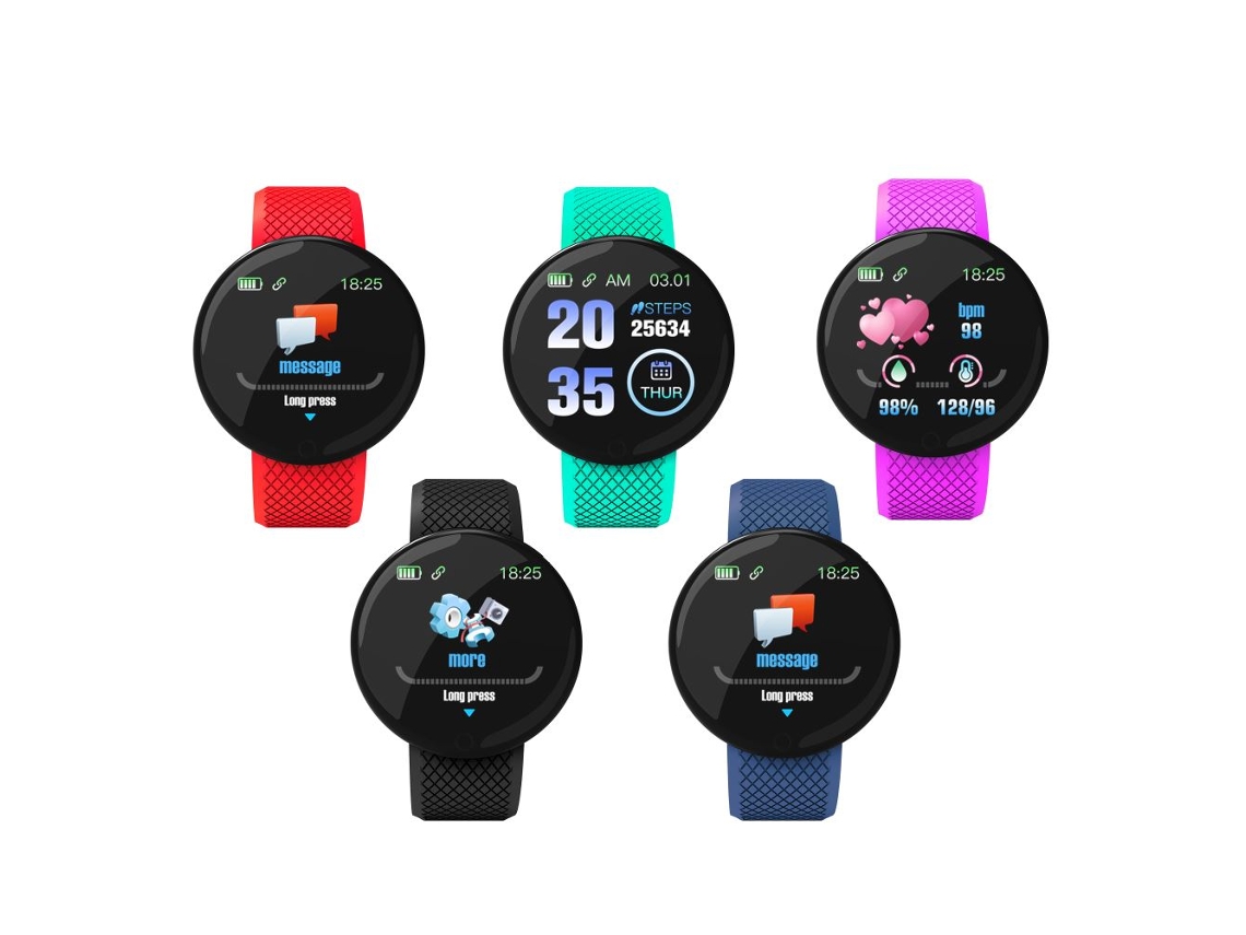 Reloj Inteligente Deportivo Inteligente D18 De 1.3 Pulgadas, Resistente Al Agua, Con Monitor De Frecuencia Cardíaca Y Sueño, Pulsera