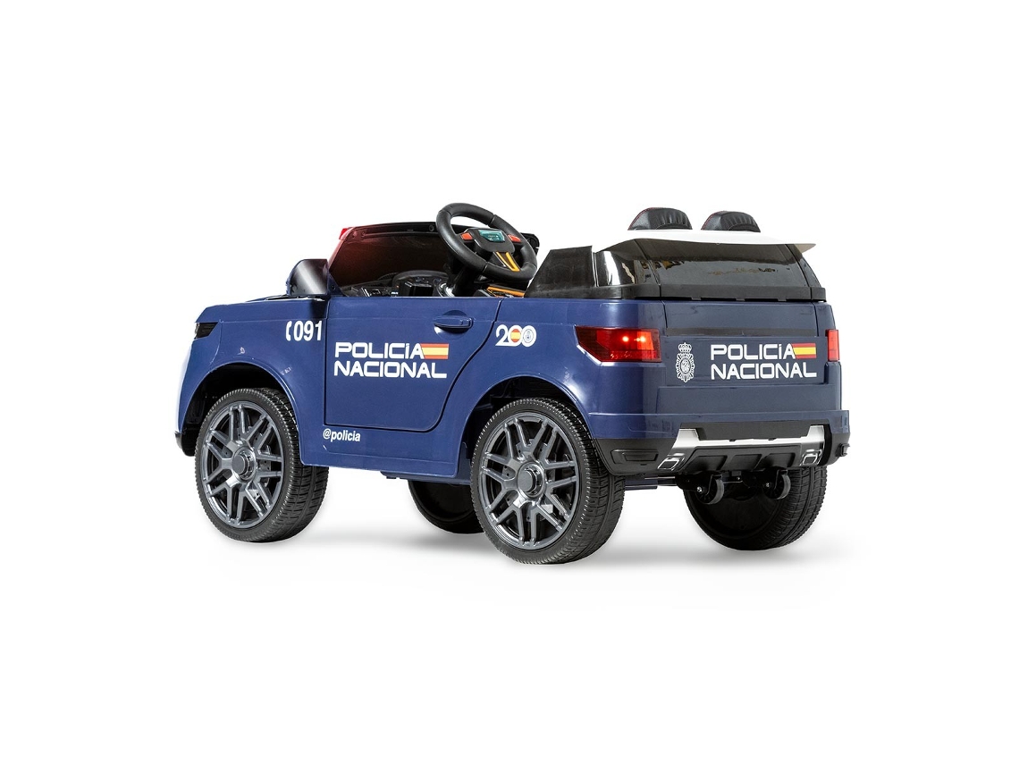Coche eléctrico infantil Ataa Pro con batería de 12 V, para Policía Nacional o Policía Local, con luces y sirena. Color azul.