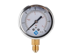 Manómetro De Baja Presión 0-2bar/0-30psi 1/4" 68mm Dial Acero Inoxidable Para Aire, Agua, Aceite Plata