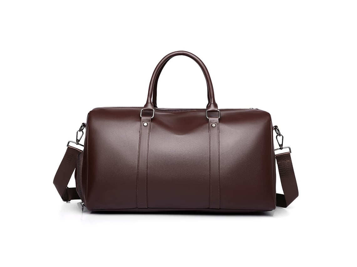 (Marrón) Bolso de viaje para hombre de gran capacidad con compartimentos para artículos secos y mojados, resistente al agua, estilo bolso de mano.