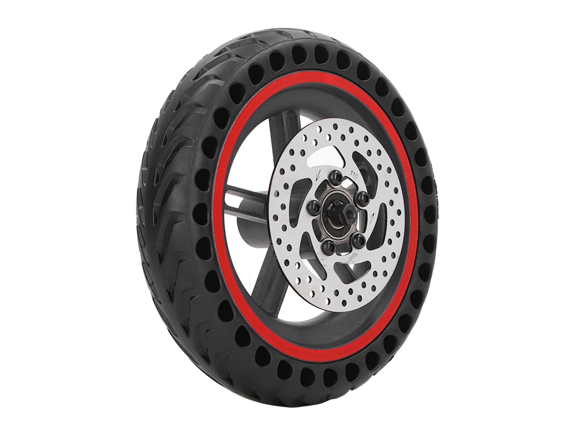 2026-neumático Trasero Patinete Eléctrico Con Freno De Disco 110mm Aluminio Y Caucho Para Xiaomi M365 1s Rojo