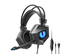 Fone De Ouvido Gamer Com Fio Profissional Ergonômico Confortável Para Pc Computador Preto Azul