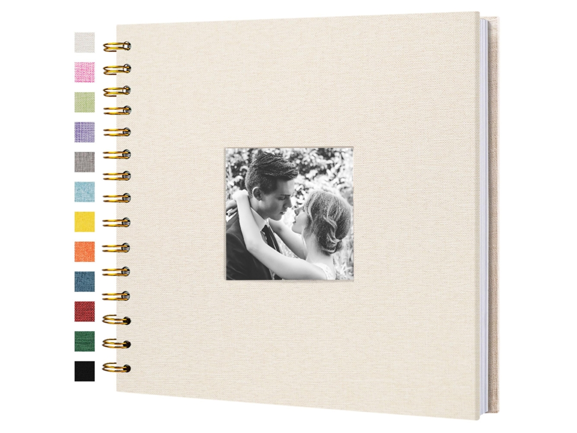 Álbum de fotos DIY de 8 pulgadas, papel kraft rígido para cumpleaños y bodas (20 hojas/beige) Gertiz