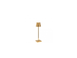 Lámpara de Mesa Poldina Pro Micro Brillante LED Dorada Recargable y Regulable ZAFFERANO