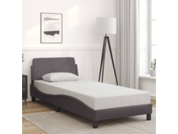 Estructura De Cama Sin Colchón Cuero Sintético Gris 90x190 Cm