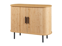 Aparador Tvedestrand bambú con puertas 100x40x80cm - Efecto madera/Negro [EN.CASA]