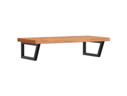 Estante de lavabo de pared de acero y VIDAXL madera maciza de haya