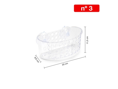 Juego de 2 Estantes para Ducha con Ventosa nº 3 Transparentes