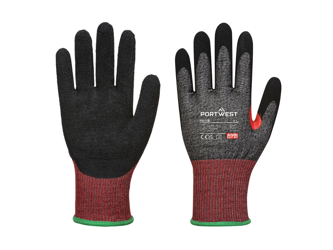 Guantes anticorte CS Cut F13 de nitrilo, negros, talla S, Portwest