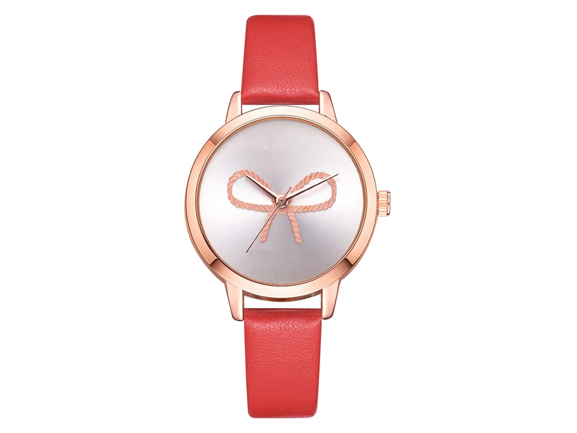 Reloj De Pulsera Informal De Aleación Para Mujer Lvpai Con Nudo De Cinta Redonda, Cuarzo Blanco (rojo)