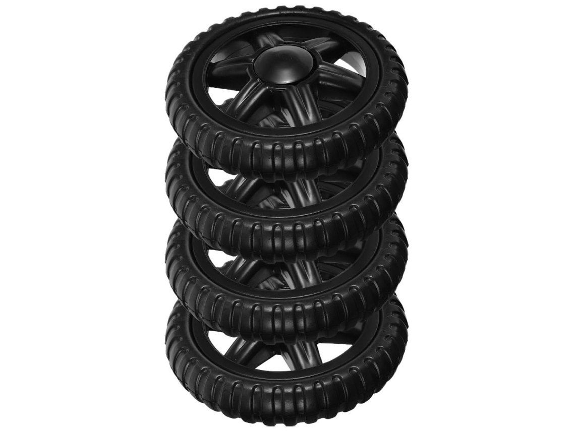 Juego De 4 Ruedas De Pu Negras Para Carrito Con Ruedas, Estables Y Aptas Para Escaleras, Repuesto.