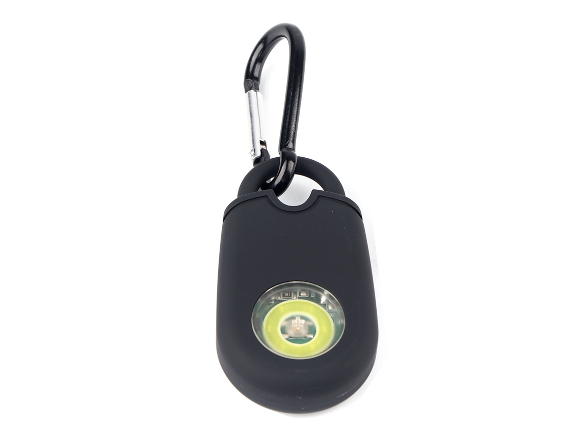 Alarma de autodefensa negra de 125 dB con señal LED SOS y mosquetón para mujeres, niños y ancianos Jeiibrzui