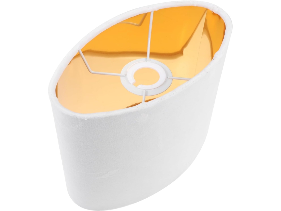 Pantalla Ovalada De Tela Con Forro De Terciopelo Dorado, Compatible Con E27, Para Lámparas De Escritorio Y De Salón, Acabado Estable.